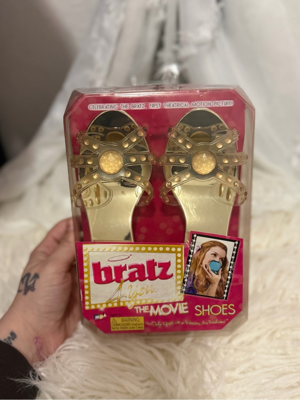 NIB Rare Bratz The Movie Kids Shoes Gold Toddler Girl Heels Collectible #011